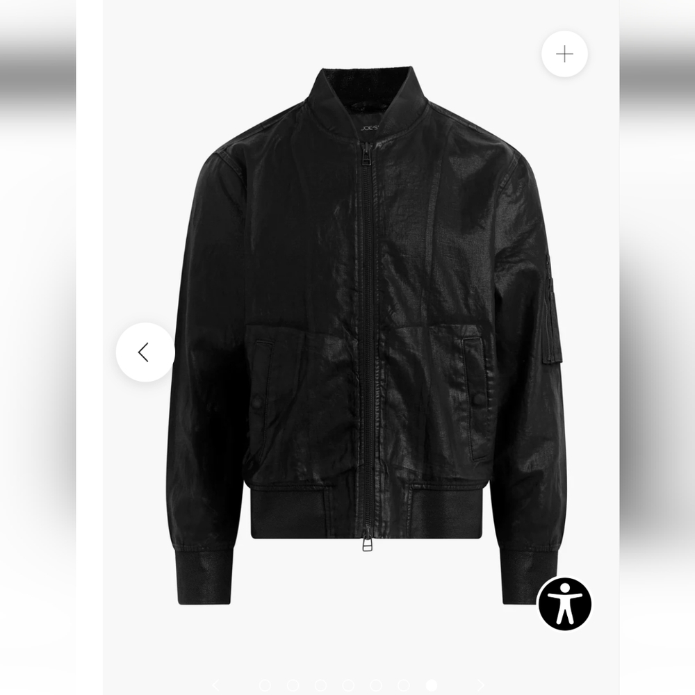 NWT Joes Jeans Ray Linen Bomber Jacket Black